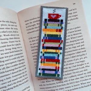 Book Stack Cross Stitch Bookmark Pattern - Reader Gift