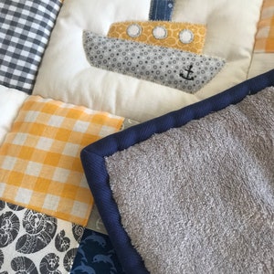 Krabbeldecke mit Namen, Individuelle Babydecke JORIS, Patchworkdecke, personalisiert Bild 6