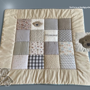 Crawling blanket with name, baby blanket, crawling blanket with name, Momme patchwork blanket, personalized