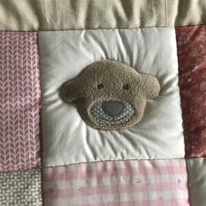 Crawling blanket with name, individual baby blanket HANNAH patchwork blanket, personalized image 4