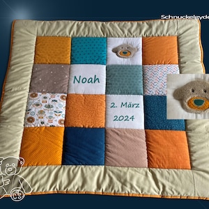 Crawling blanket with name, baby blanket, crawling blanket with name NOAH patchwork blanket, personalized