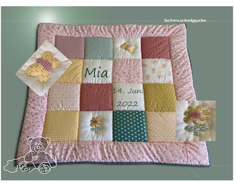 Crawling blanket with name, baby blanket, crawling blanket with name MIA patchwork blanket, personalized