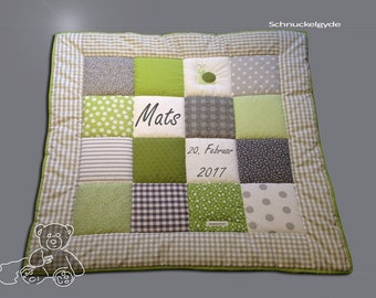 Manta gateante con nombre, manta para bebés, manta de patchwork MATS, personalizada