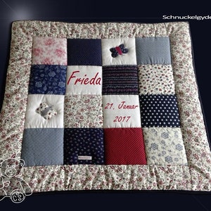 Crawling blanket with name, baby blanket, crawling blanket with name Frieda patchwork blanket, personalized