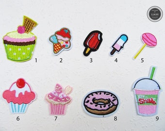 Applikation 3 er Set Eis Eistüten Pailetten Glitzer 10 x 4 cm