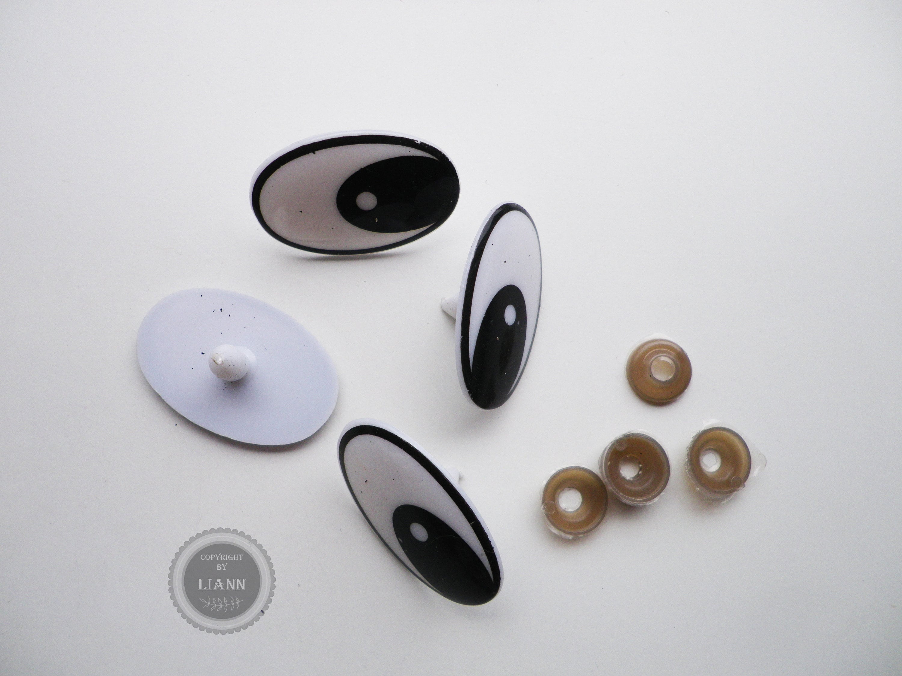 「das deutsche auge」 4 / 6 Ovale Comic Augen Sicherheitsaugen 26 X 39 Mm, 23 X 35