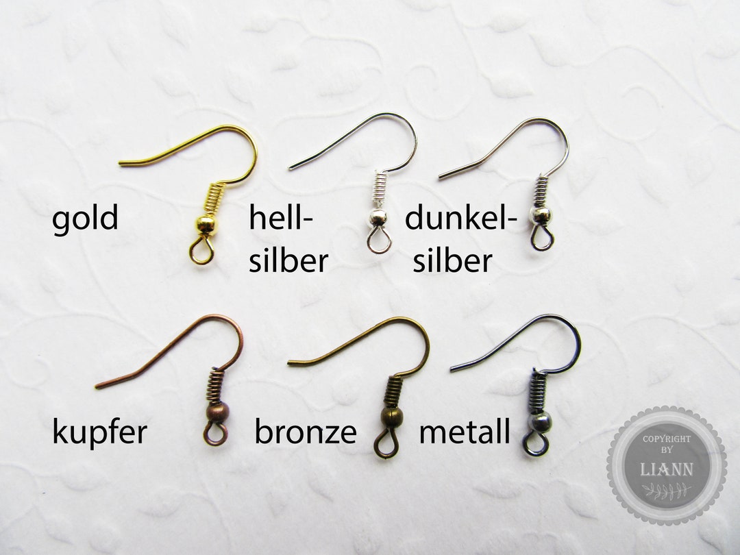 100 Ohrhaken Gold & Silber - Französische Ohrringhaken 13x15mm Für DIY Schmuck