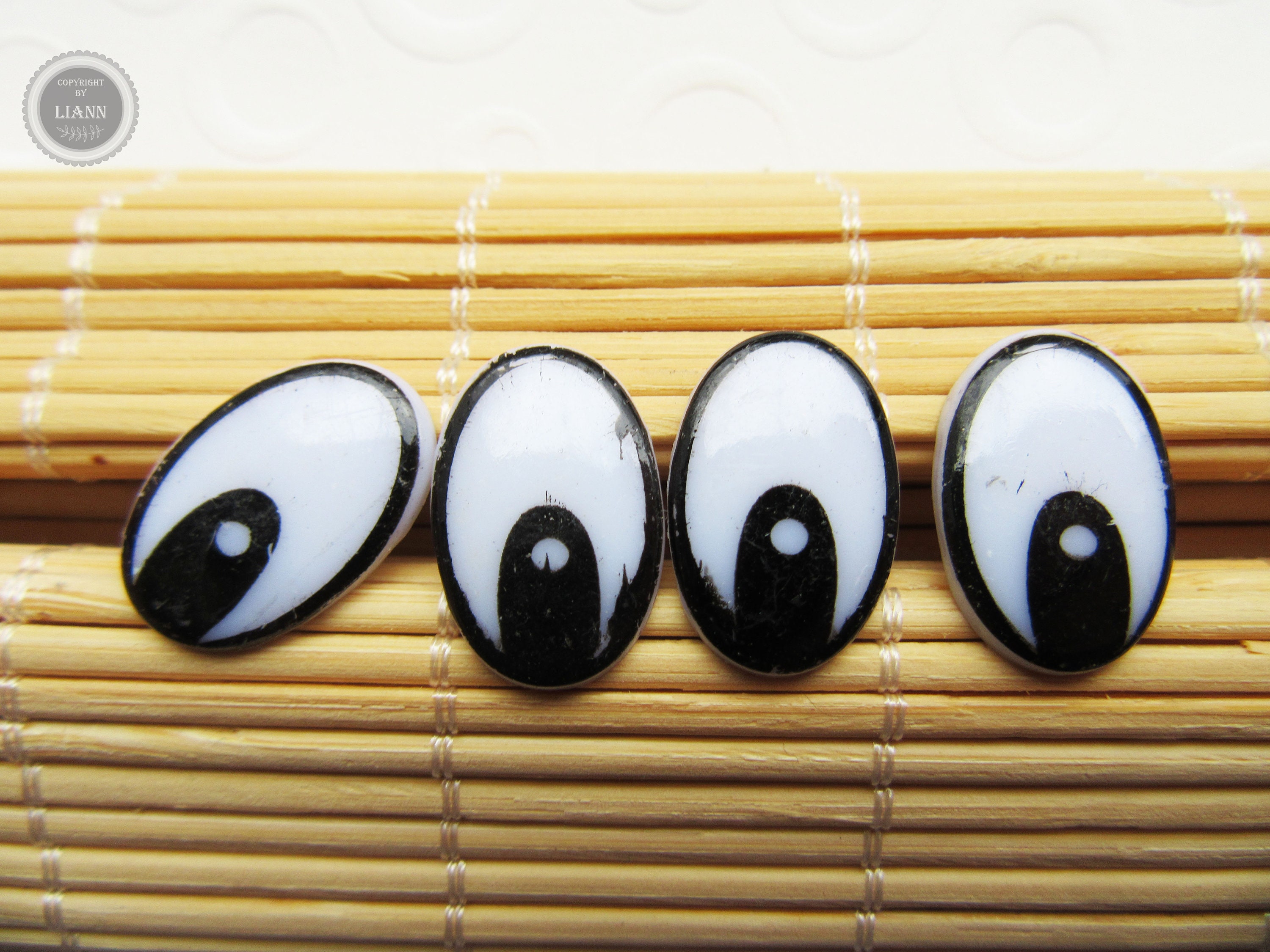 4 / 6 Ovale Comic Augen Sicherheitsaugen 26 X 39 Mm, 23 X 35