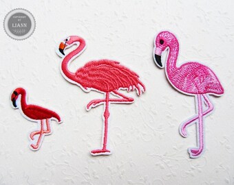 Ab 1,70 Euro: 1 Bügelbild Applikation Flamingo, Auswahl