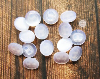 10 schimmernde weiße Knöpfe aus Kunststoff 10 mm, rund mit verdecktem Knopfloch