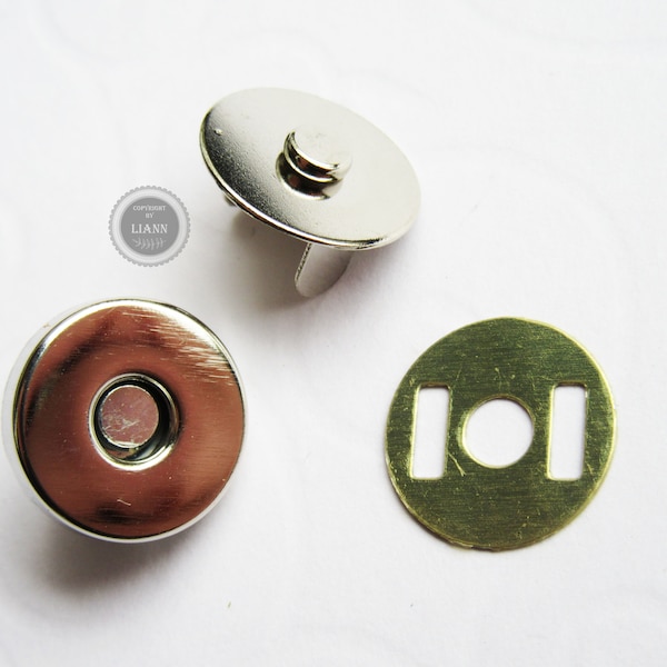 2 silberfarbene Magnetverschlüsse /Taschenverschluss