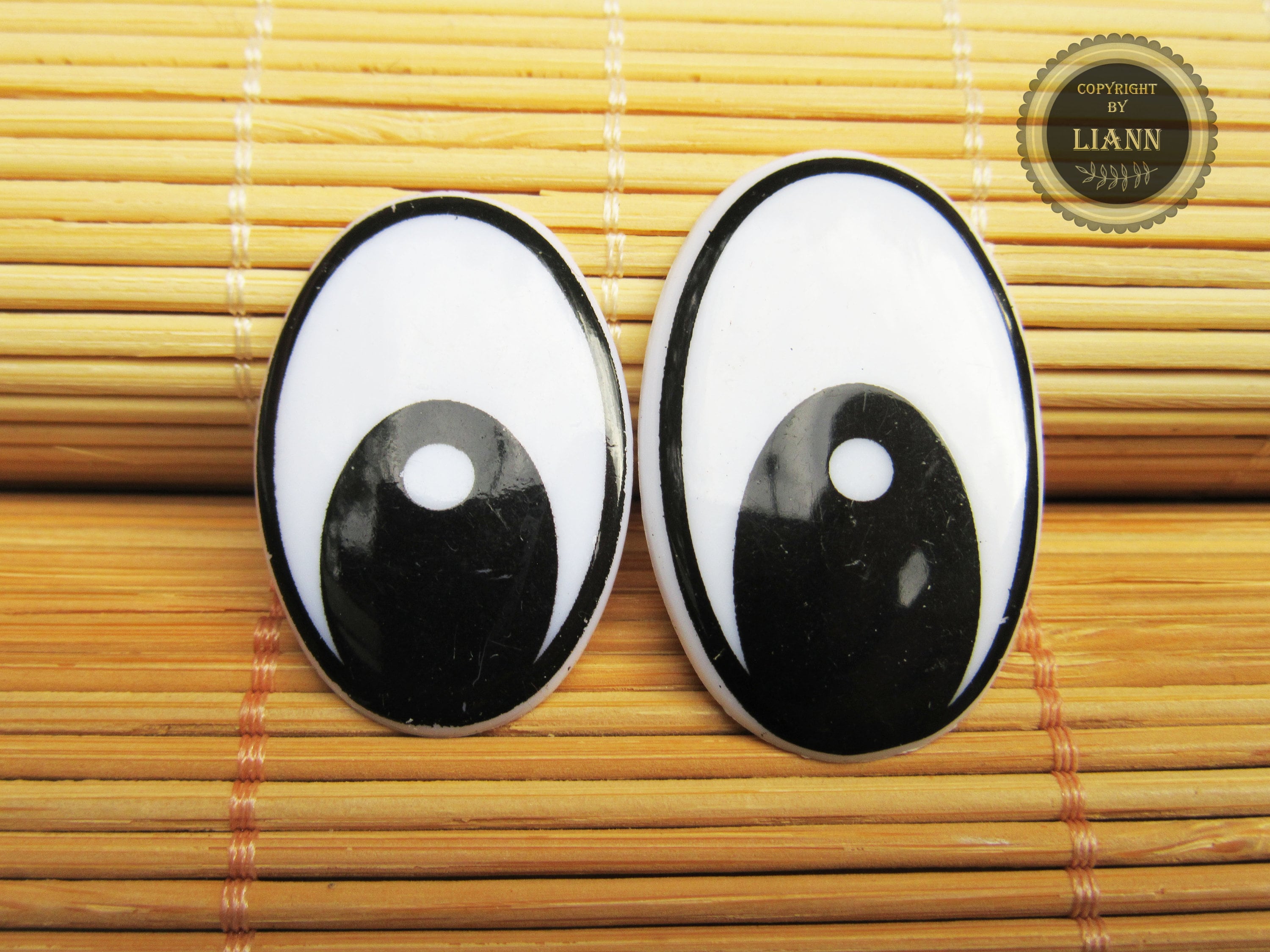 4 / 6 Ovale Comic Augen Sicherheitsaugen 26 X 39 Mm, 23 X 35