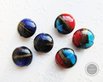 Strang Altglasperlen 10-11 mm "Sea Blue" Recycled Glass Beads Ghana Krobo 