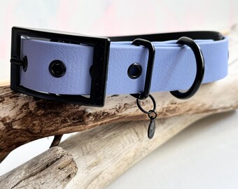 BLUEX Biothane Halsband Hund flieder blau schwarz 25mm 30mm