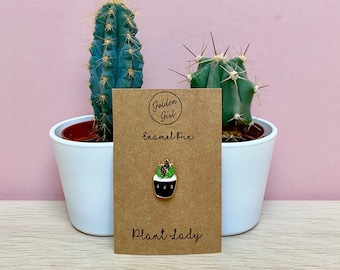 Cute Plant Girls-Gift for Plant Lovers Moms Plant Daughter Hard Enamel Pins Dads Parents