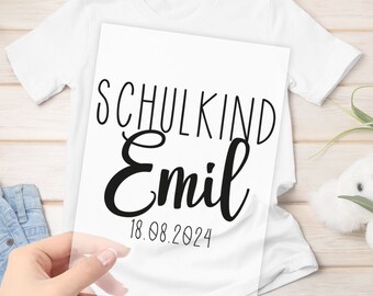 Bügelbild - Schulkind - Wunschname & Wunschdatum