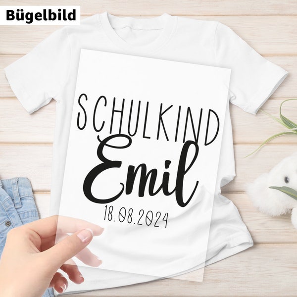 Bügelbild - Schulkind - Wunschname & Wunschdatum