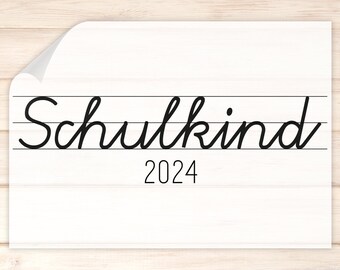 Bügelbild - Schulkind - Schreibschrift - Wunschjahr