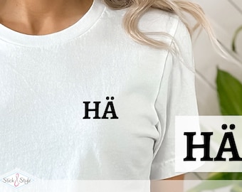 Bügelbild - Frauen Statement Shirt - Hallo - Hä