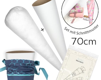 Set Rohling + Kissen inkl. SCHNITTMUSTER | für Schultüte 70 cm