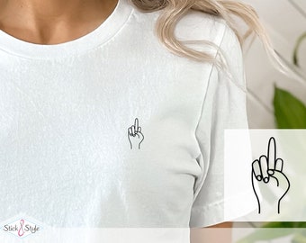 Bügelbild - Frauen Statement Shirt - Menschenliebe - Mittelfinger