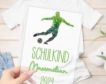 Bügelbild - Schulkind - Fußballspieler - Wunschname & Wunschjahr