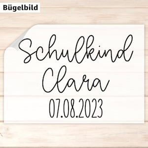 Bügelbild Schulkind Wunschname verspielt image 1