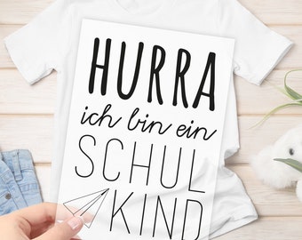 Bügelbild - Hurra Schulkind - Papierflieger