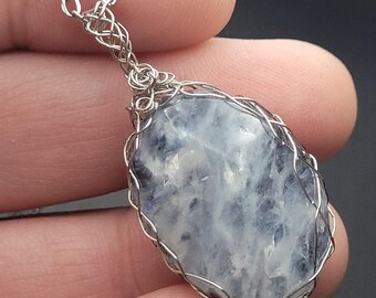 Cloud Inclusion Quartz Doublet Stainless Steel Pendant, Shellie V Jewelry