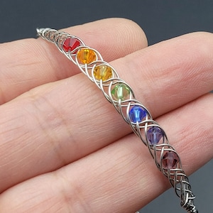Stainless Steel Adjustable Rainbow Bracelet