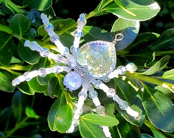 Crystal Beaded Spider Suncatcher, Christmas Spider ornament, Shellie V Jewelry