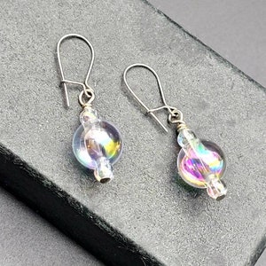 Fairy Bubble Earrings with Opalescent Angel Aura (AB finish)