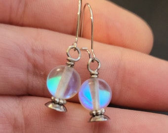 Dainty CRYSTAL BALL EARRINGS Hypoallergenic Surgical Steel Ear Wire dangle earrings, Shellie V Jewelry