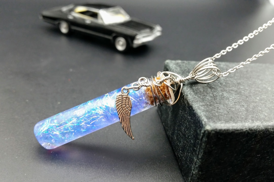 Buy Castiel's Angel Grace Vial Necklace With Wing Charm