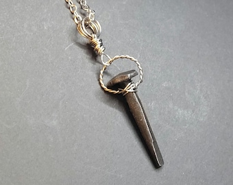 Victorian Coffin Nail Pendant on Chain: lucky charm,& protection talisman, Shellie V Jewelry