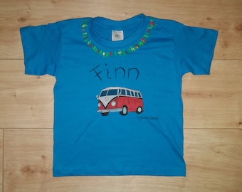 Kids-Shirt - Camper - handgemalt - gr. 86 - 164 - verschiedene Farben - individualisierbar - Unikat