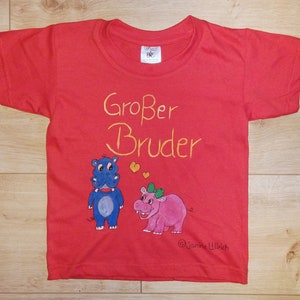 Kids-Shirt - Big sibling - hand painted motives - different sizes and colors - customizable - unique