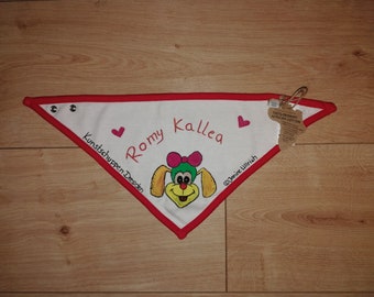 Halstuch - Hund - handgemalte Motive - onesize - verschiedene Farben - individualisierbar - Unikat - für Jungs & Mädels - Bandana Bib