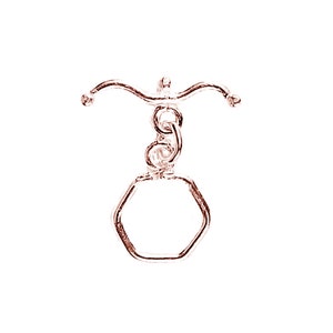 Rose Gold Overlay Simple Shiny Small Hexagon Shape Toggle 13MM