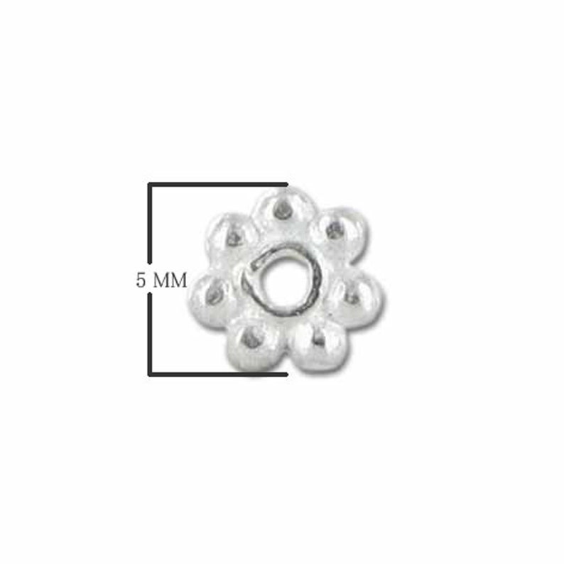 Sterling Silver Daisy Bead Spacer 5MM