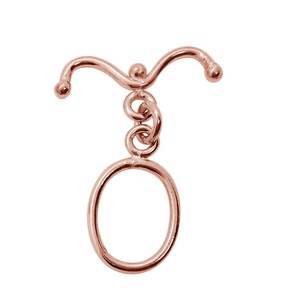 Handcrafted Rose Gold Overlay Toggle Clasp from India – Curved Bar and Oval Loop Jewelry Closure