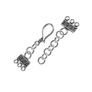 Silver Overlay Multi Strand Clasp With 3 Holes 19MM