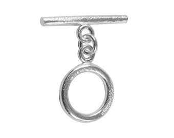 Silver Overlay Shiny Simple Round Toggle -17MM