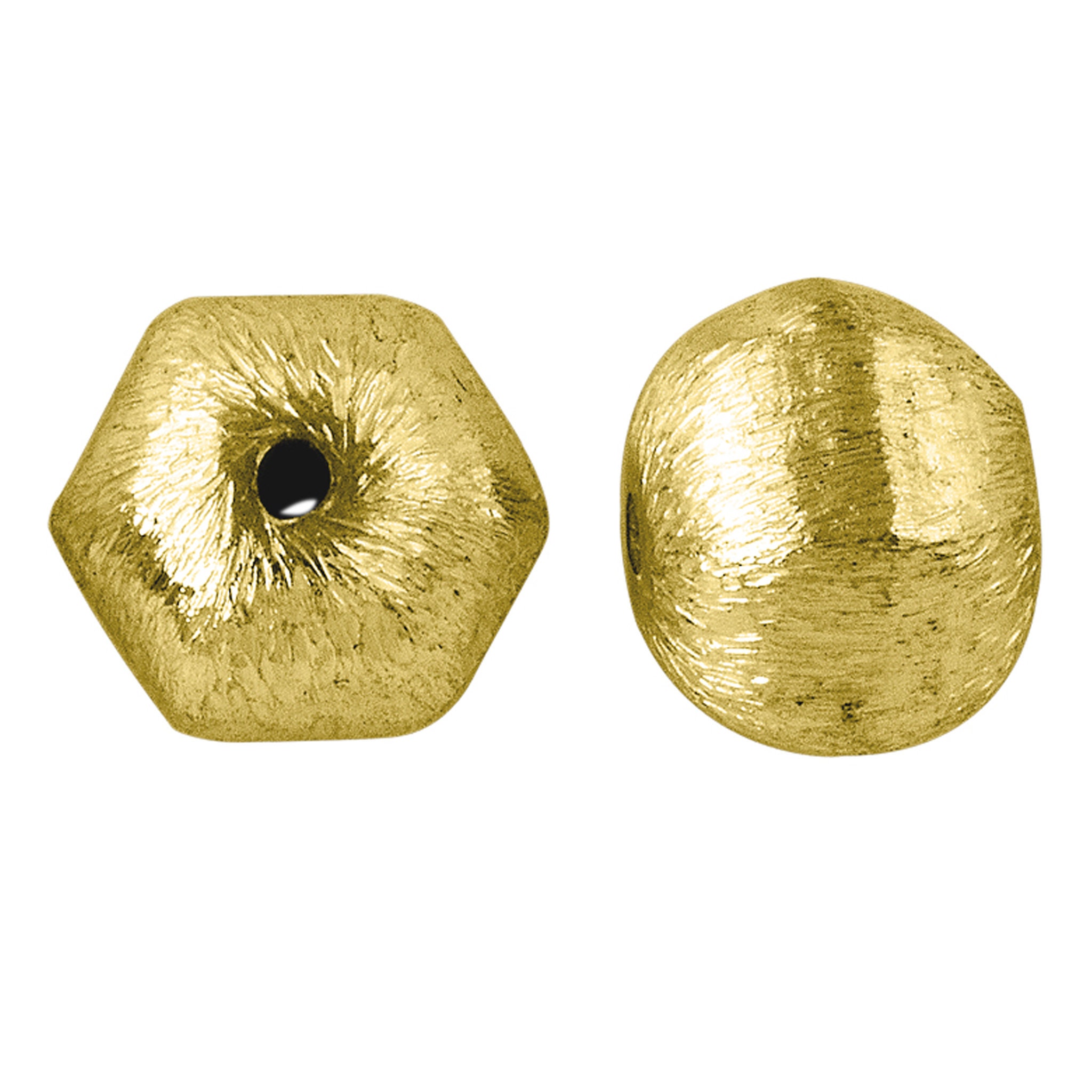 Gold Overlay Round Shape Brushed Bead 10MM