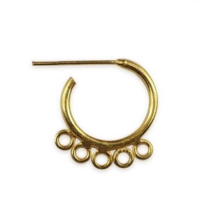 Demi-cercle à cinq boucles superposé en or 18 carats, fabriqué à la main en Inde