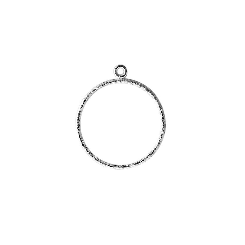 26MM Silver Overlay Chandelier Earring Finding Round Ring Shape