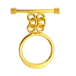 Gold Overlay Beautiful Simple Round Toggle 20MM
