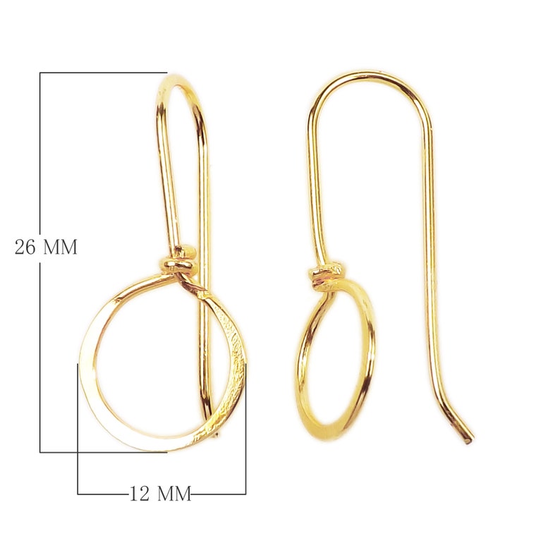 Gold Overlay Earwire 26X12MM