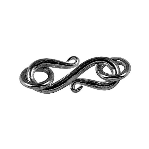 Black Rhodium Overlay ''S'' Hook 16MM