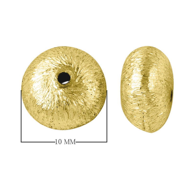 Gold Overlay Round Shape Brushed Bead 10MM